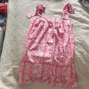 Pink and White Floral Sundress with Tie Straps